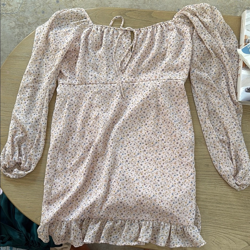 Forever 21 Pink Puff Sleeve Ruffled Blouse